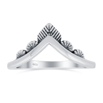 V Shaped Oxidized Band Solid 925 Sterling Silver Thumb Ring (8mm)